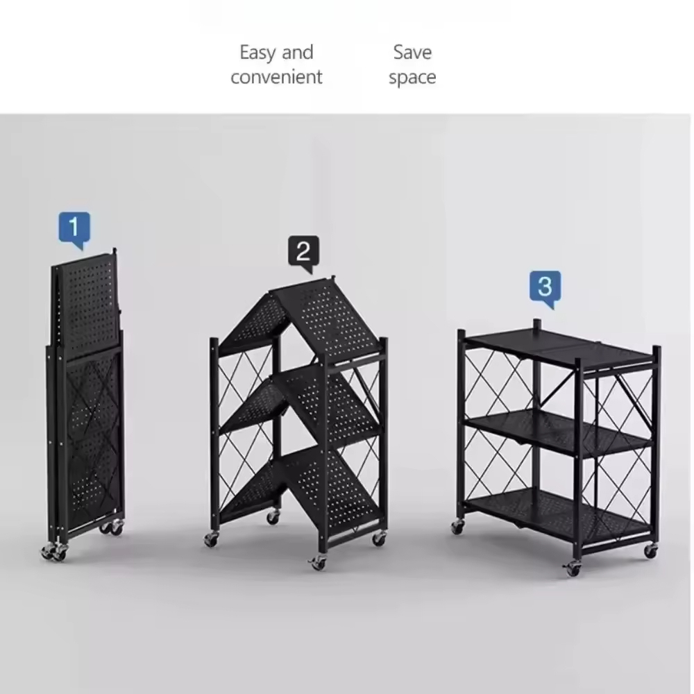 Large Capacity Foldable Multilayer Storage Racks for Home